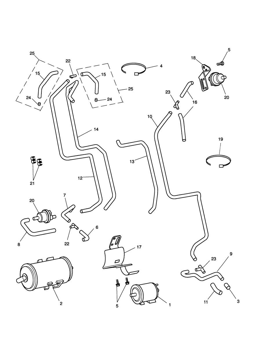 Evaporative Loss Control System California Only Bonneville T100 exploded diagram