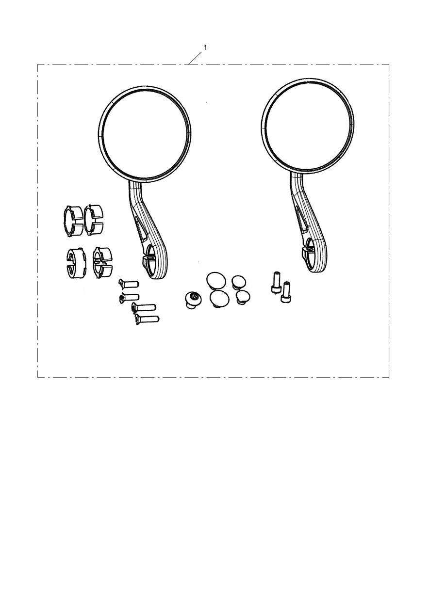 Round Mirror, Bar End Kit exploded diagram