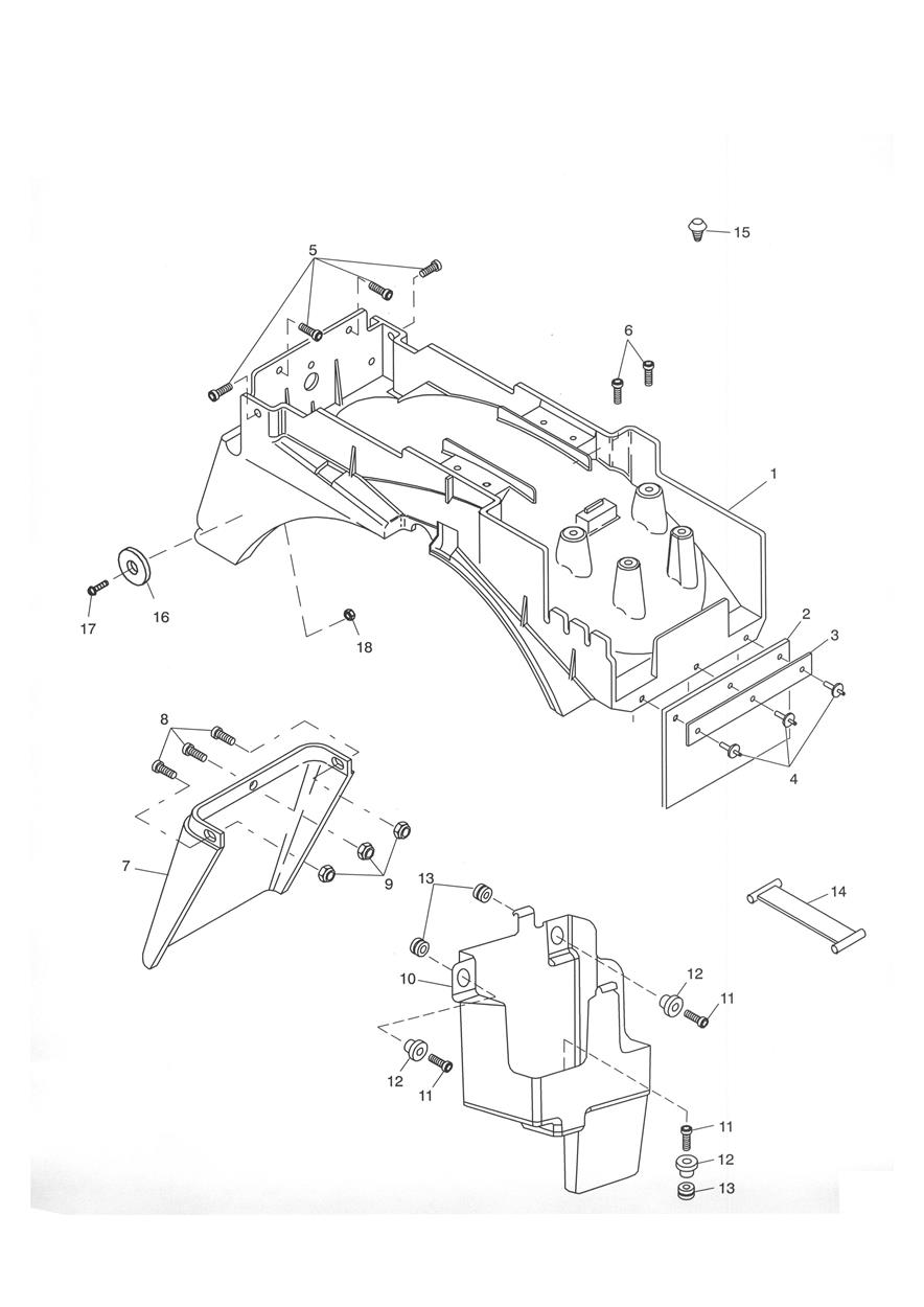 Rear Mudguard & Battery Box exploded diagram