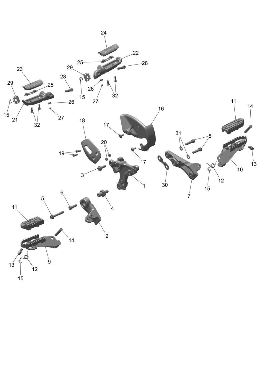 Foot Controls exploded diagram