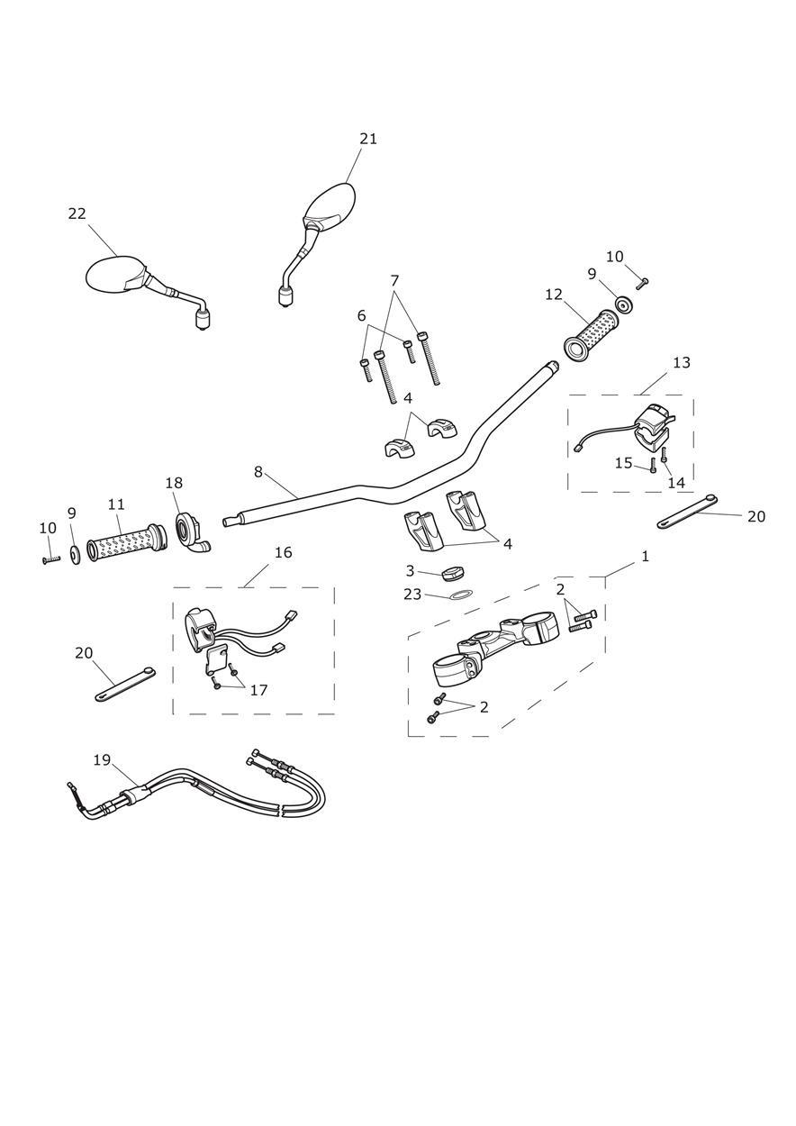 Handlebars & Switches exploded diagram