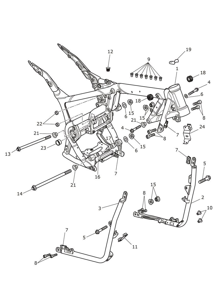 Main Frame Assembly exploded diagram