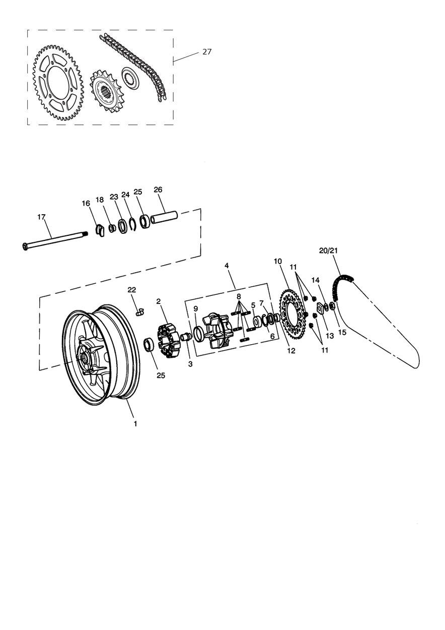 Rear Wheel & Final Drive exploded diagram