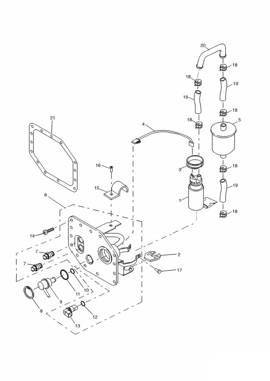 Fuel Pump and Filters exploded diagram