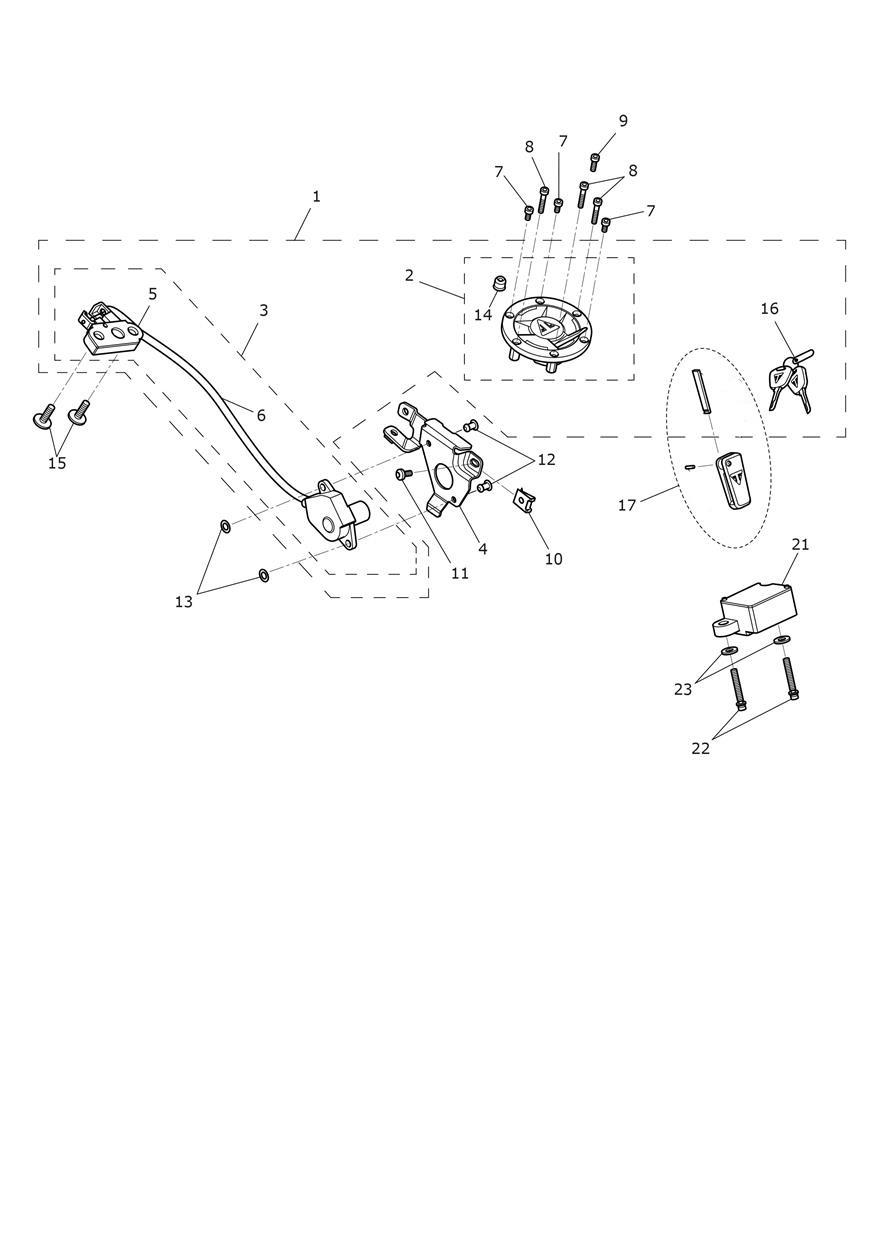 Ignition Switch & Lockset exploded diagram