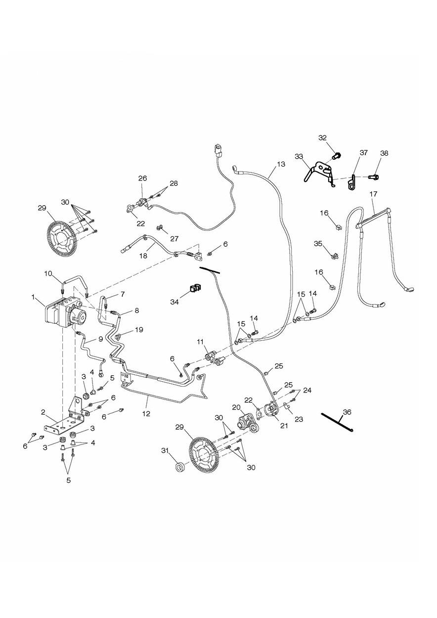 ABS Components - ABS Version Only exploded diagram