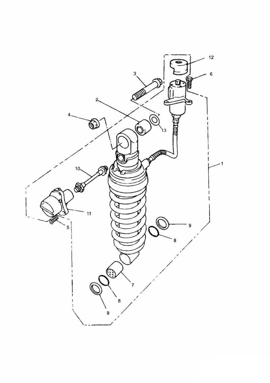 Rear Suspension Unit 900cc Model exploded diagram