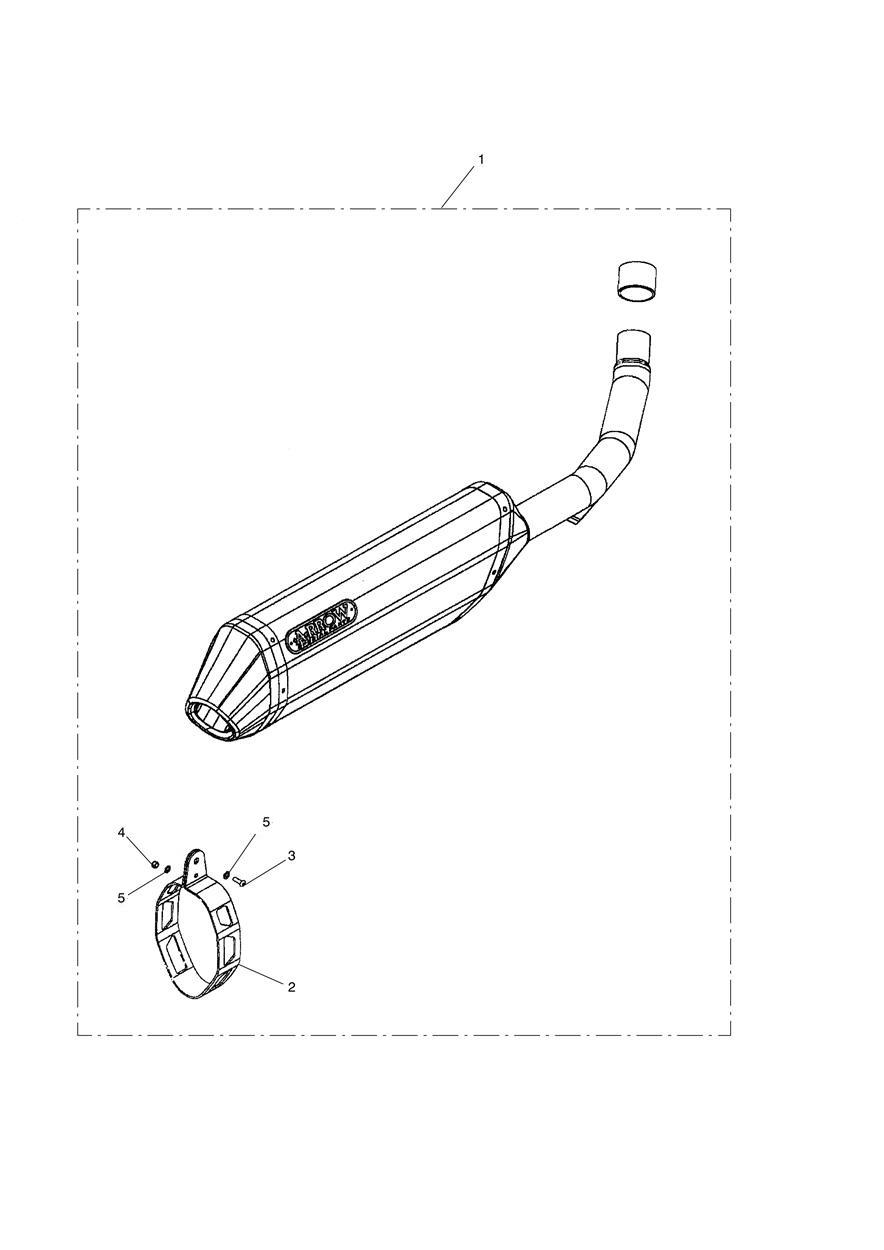 Silencer, Slip-On, Arrow exploded diagram
