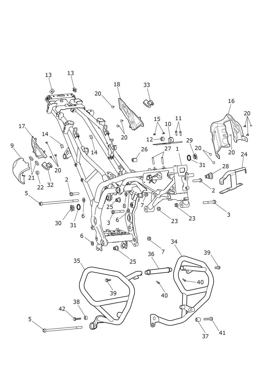 Main Frame & Fittings exploded diagram