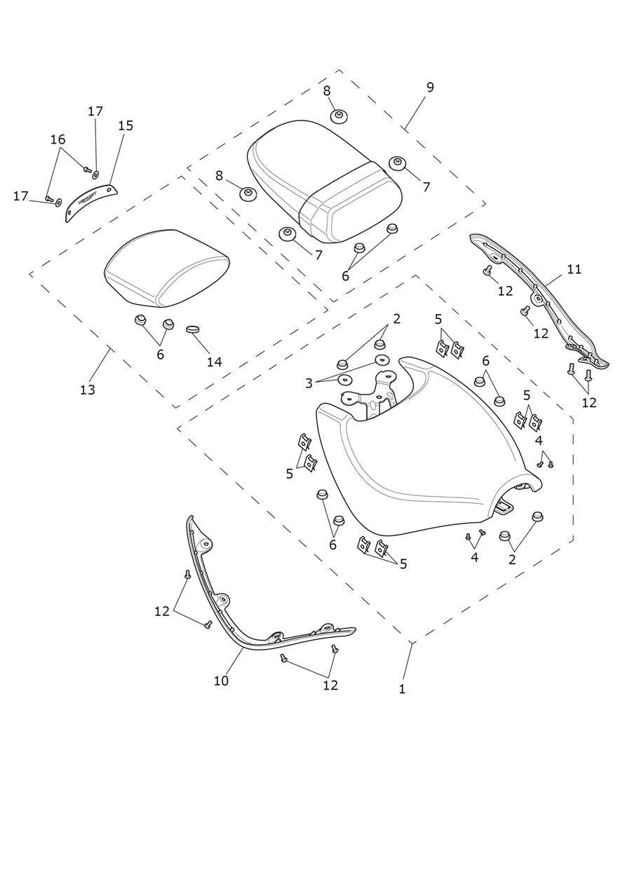 Seats exploded diagram