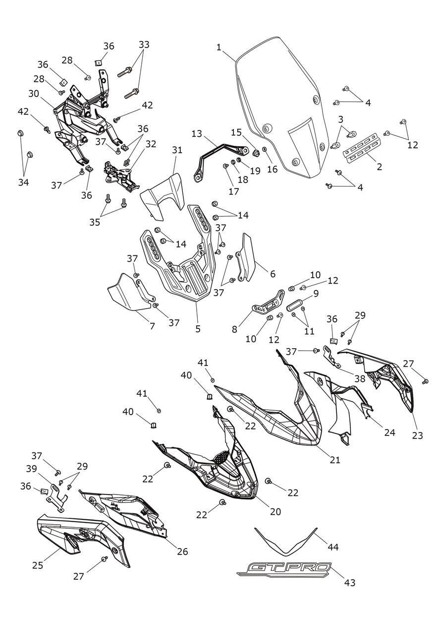 Cockpit exploded diagram