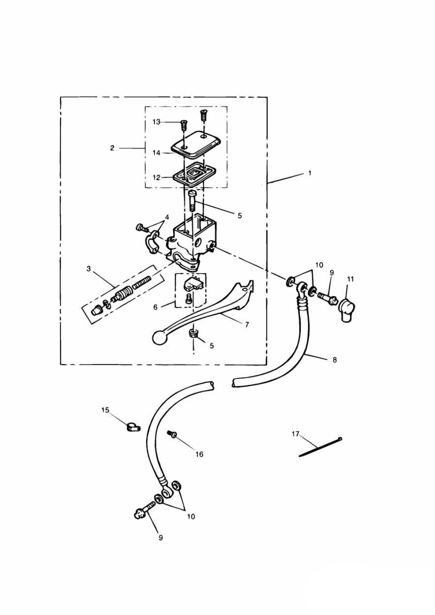 Front Brake Master Cylinder exploded diagram