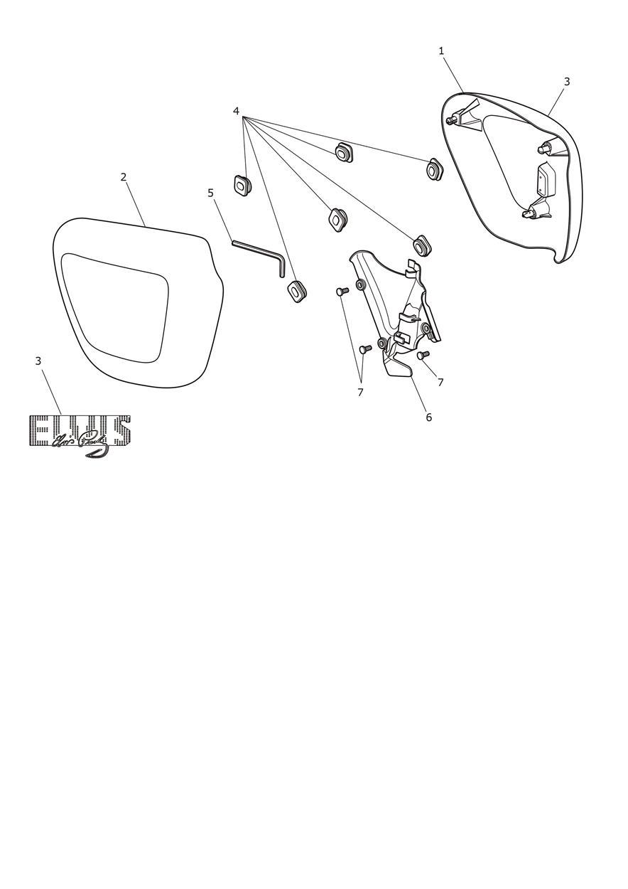Side Fairing Panels - T120 Elvis Edition exploded diagram