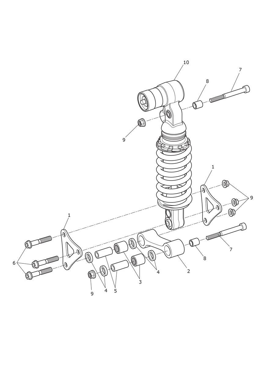 Rear Suspension Unit & Linkage exploded diagram