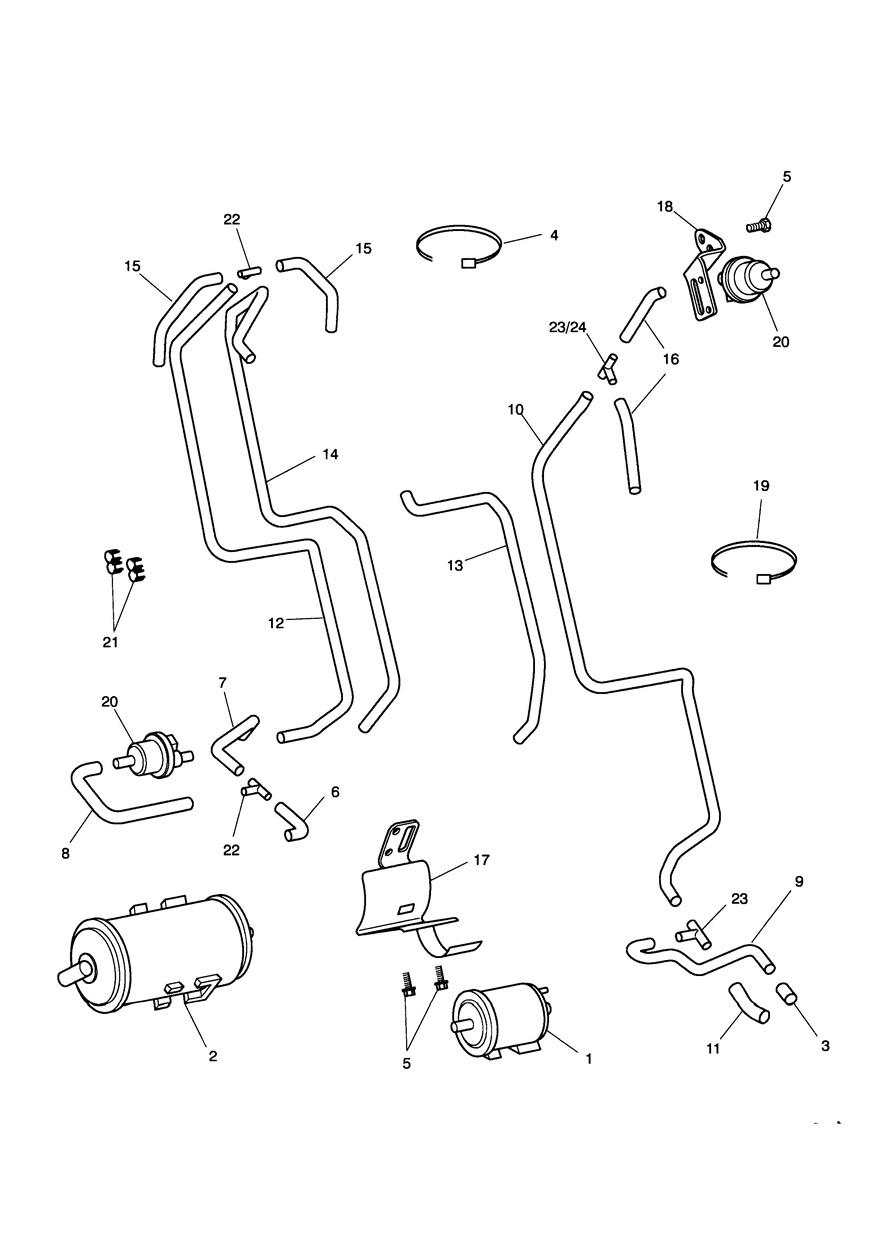 Evaporative Loss Control System - California Only exploded diagram
