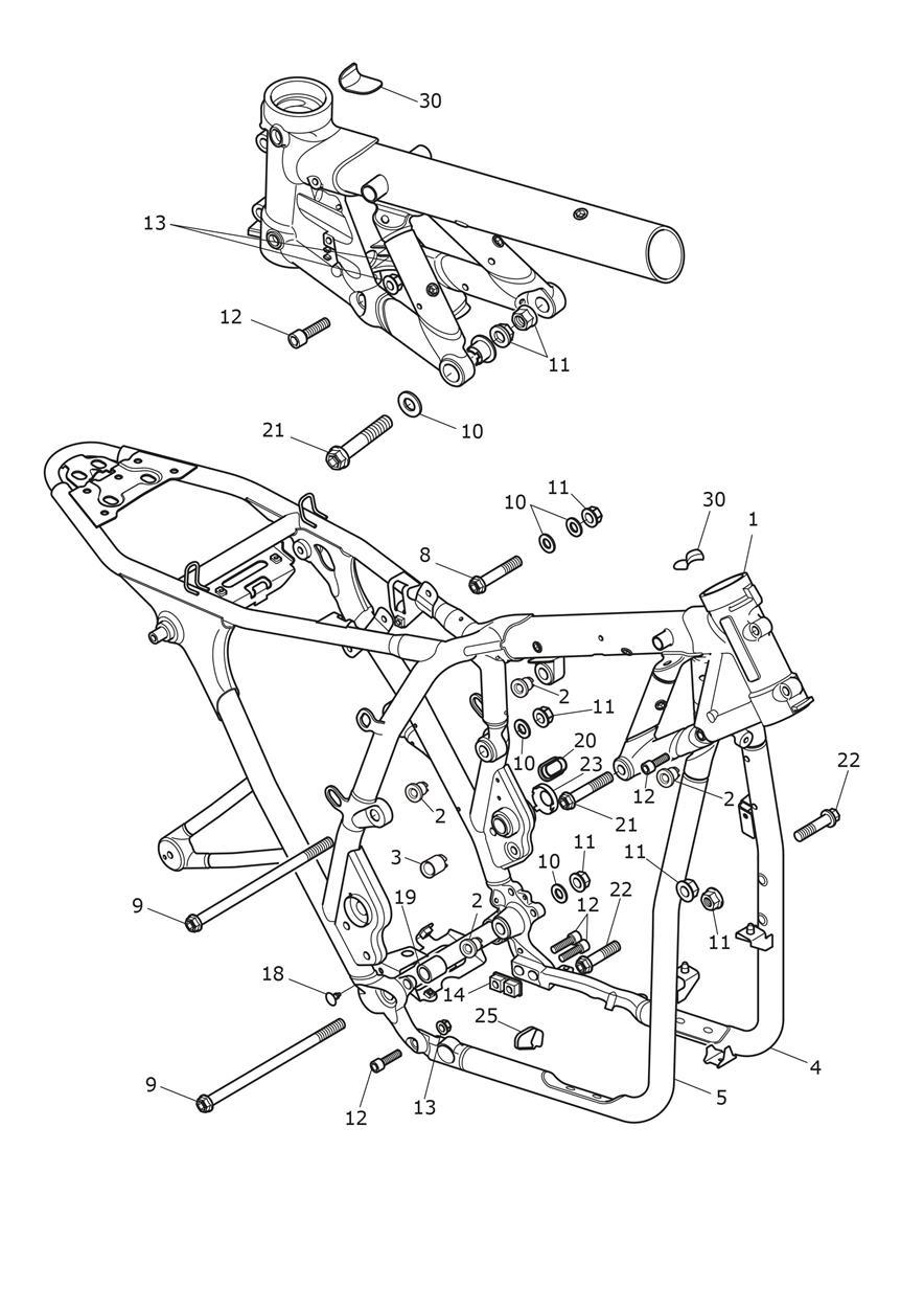 Main Frame Assembly exploded diagram