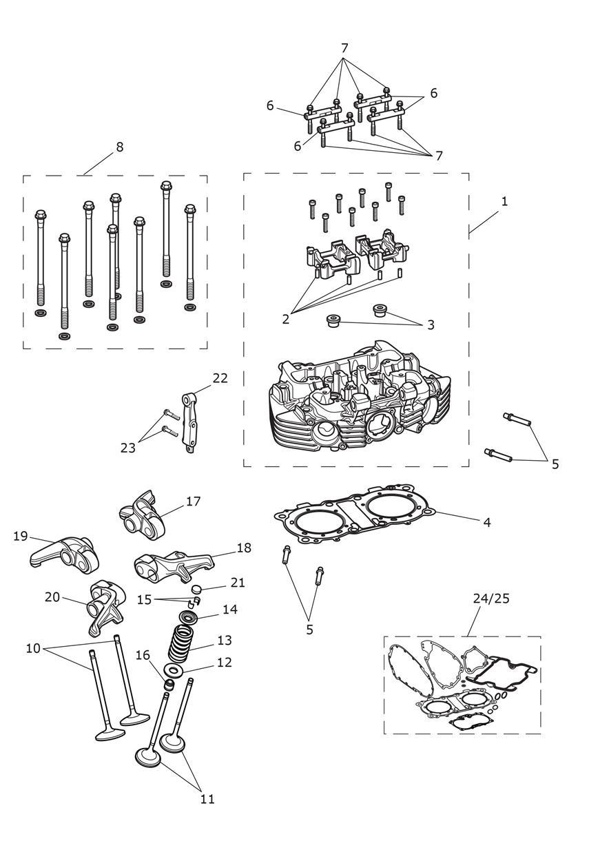 Cylinder Head & Valves exploded diagram