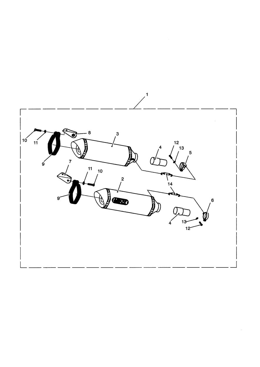 Arrow Slip-on Mufflers exploded diagram