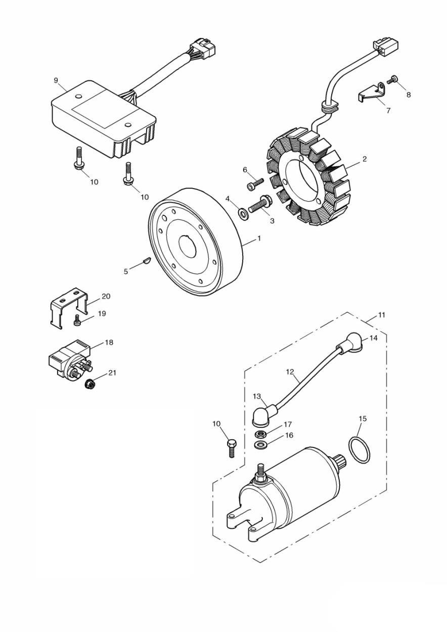 Alternator/Starter exploded diagram