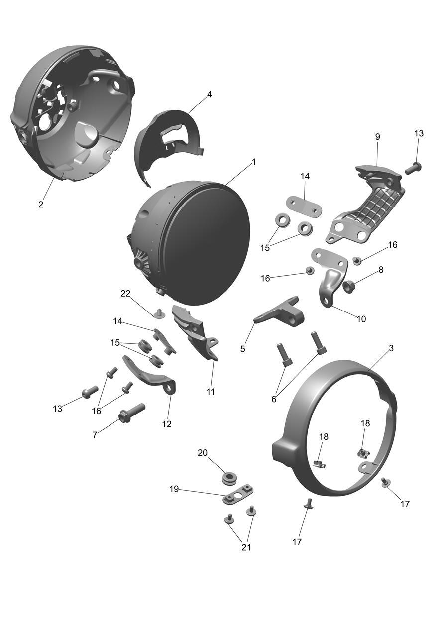 Headlight exploded diagram