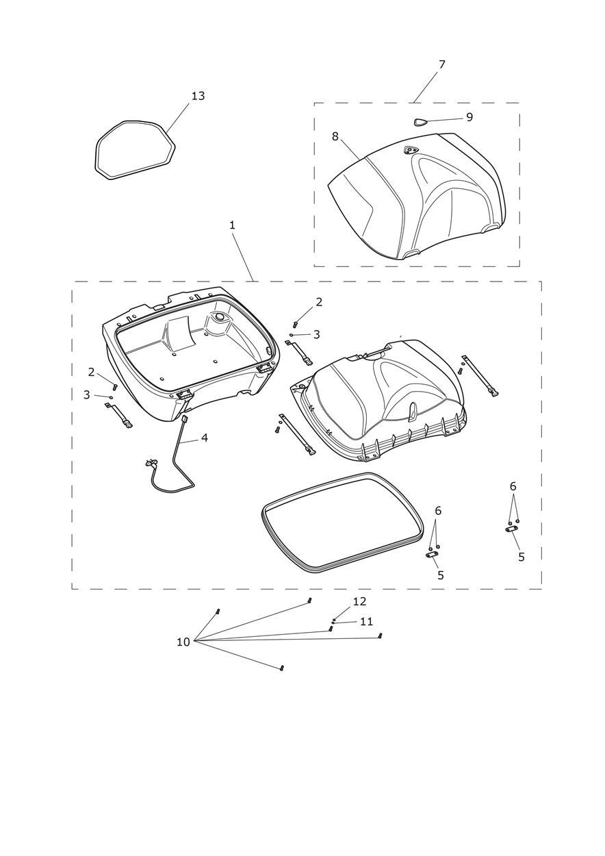 Top Box exploded diagram