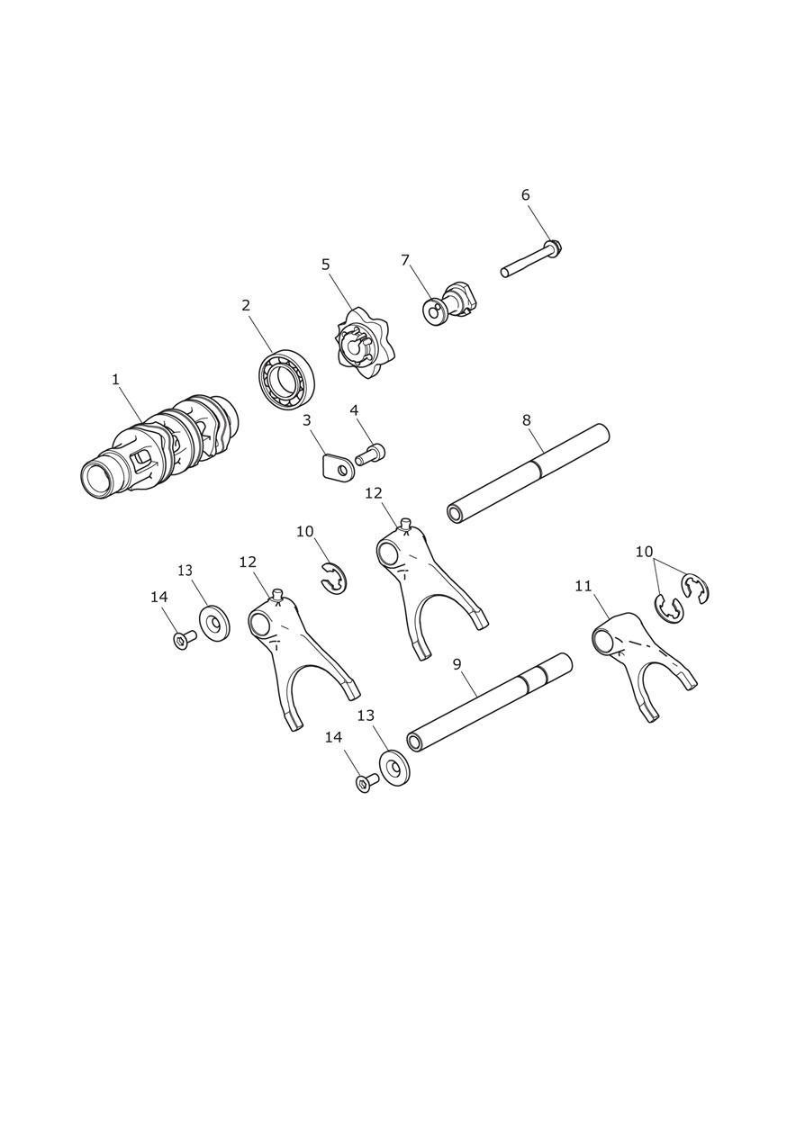 Gear Selector Drum exploded diagram