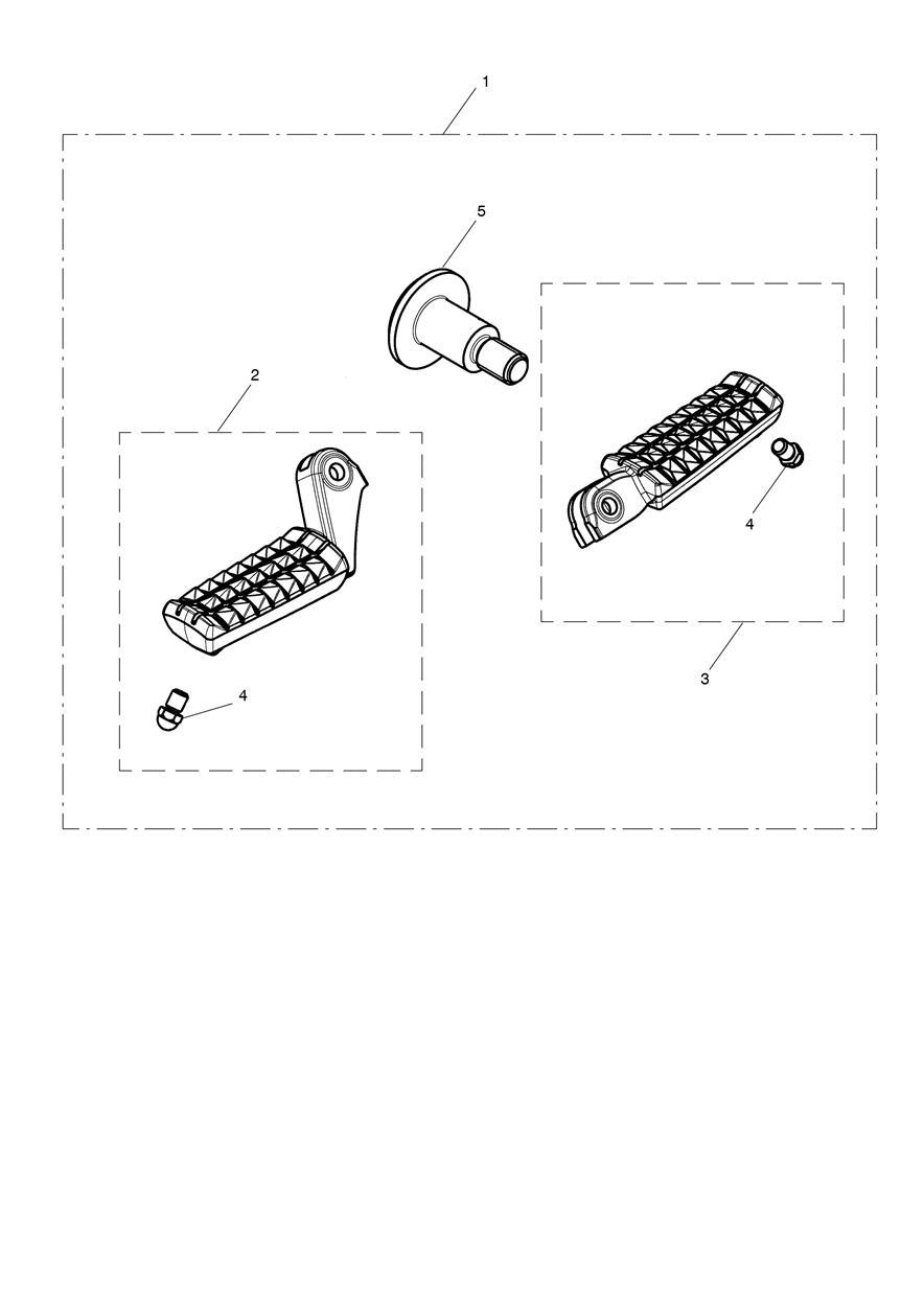 Footrest, Front, M/CD, Kit exploded diagram