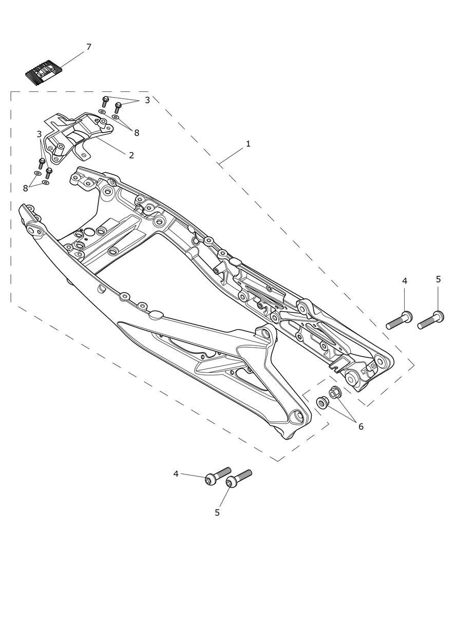 Rear Sub-Frame & Fittings exploded diagram