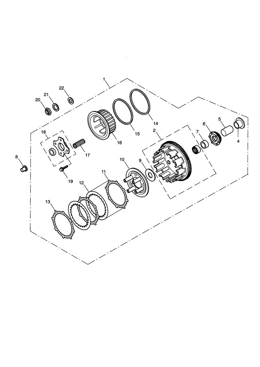 Clutch - Daytona 600 exploded diagram