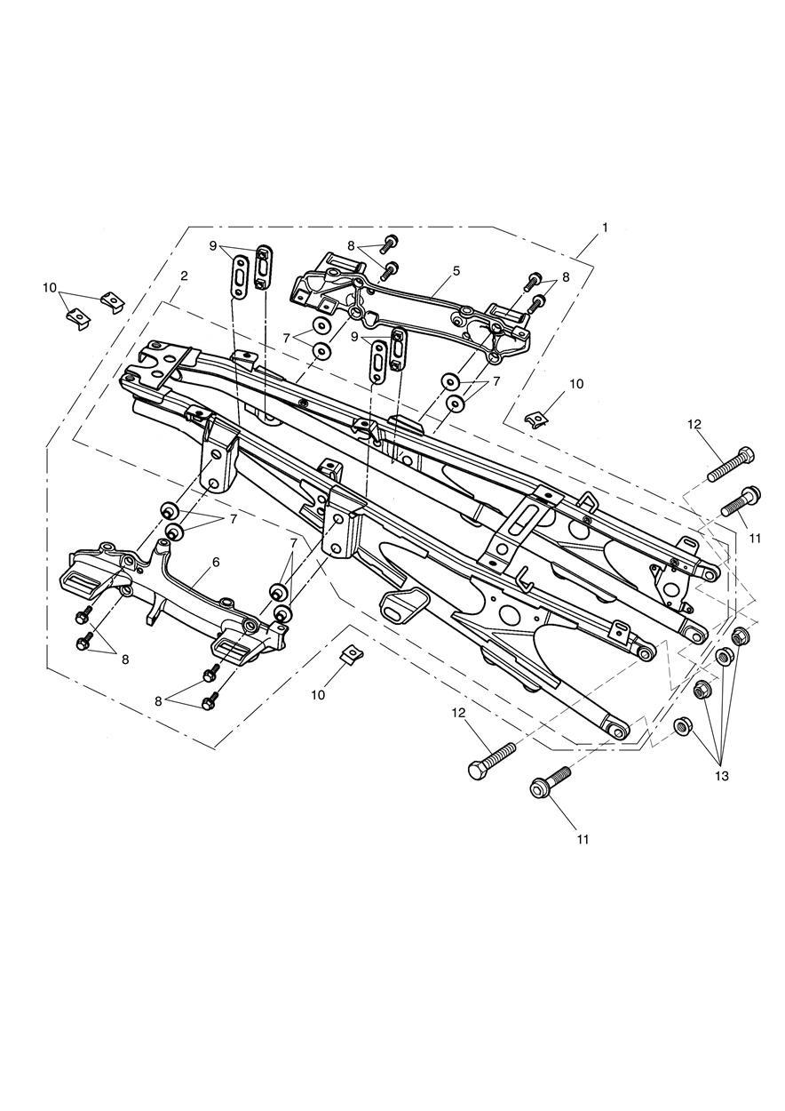 Rear Sub-Frame & Fittings exploded diagram