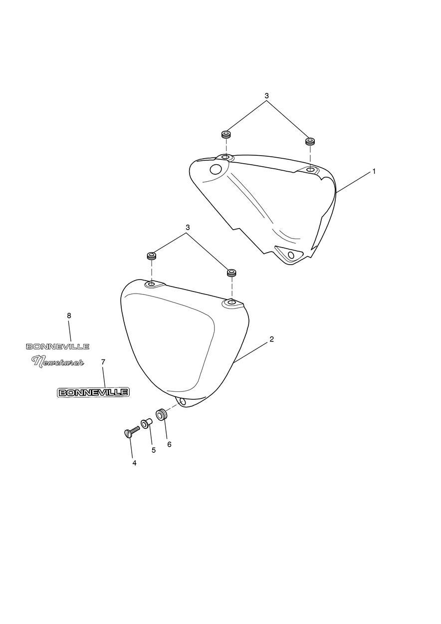 Side Panels - Bonneville exploded diagram