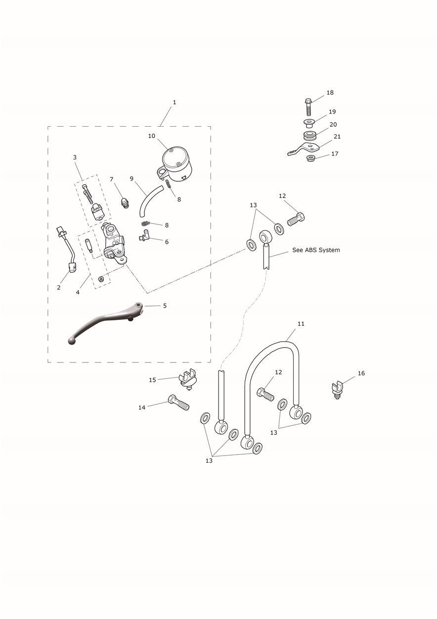 Front Master Cylinder exploded diagram