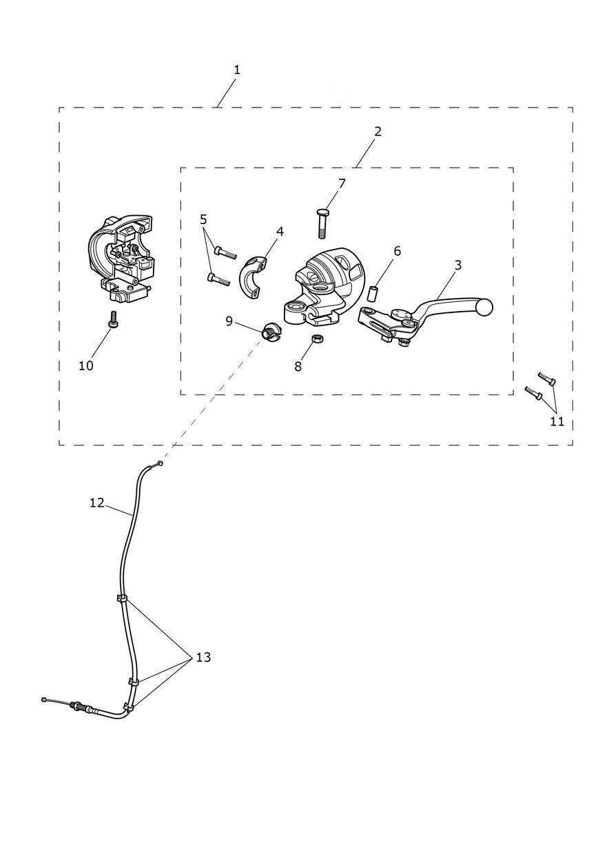 Clutch Controls exploded diagram