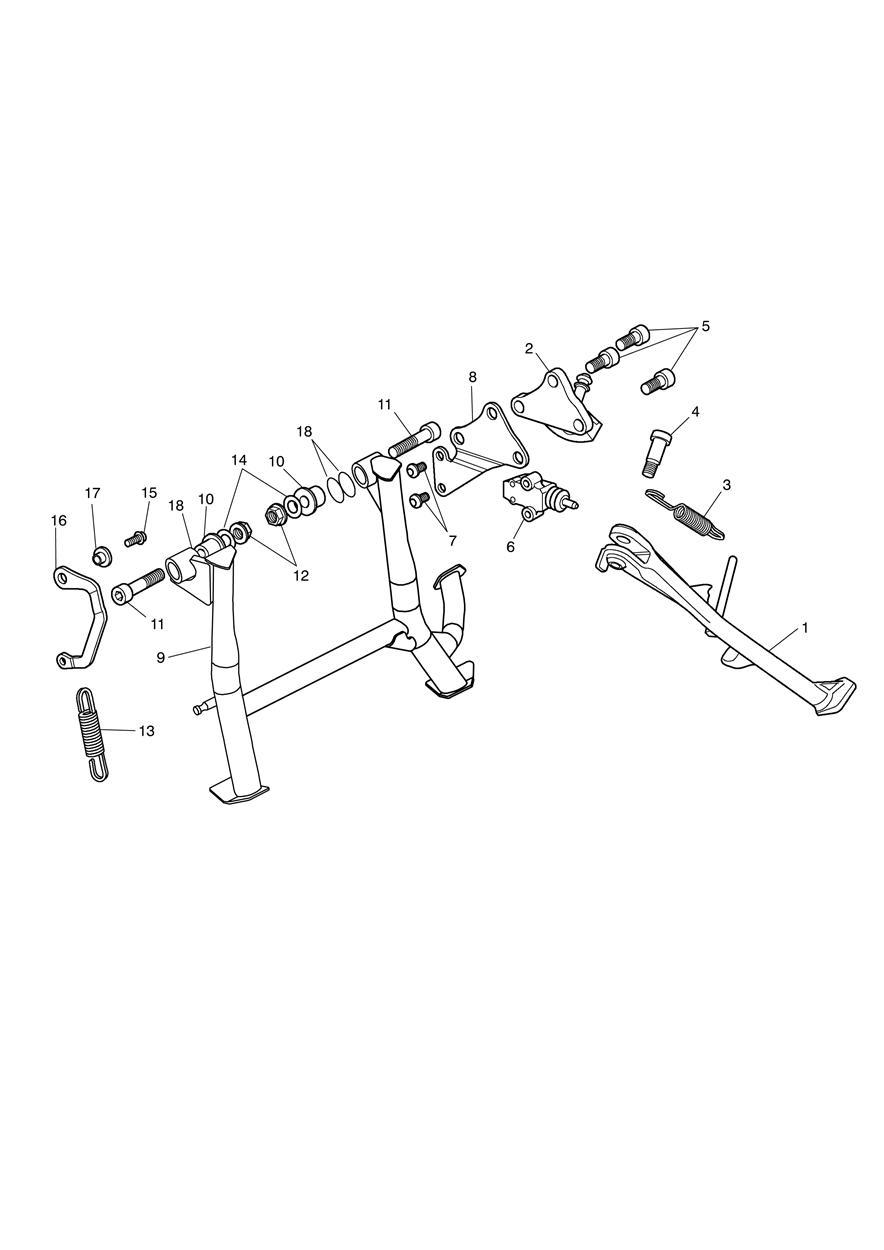 Sidestand & Centrestand exploded diagram