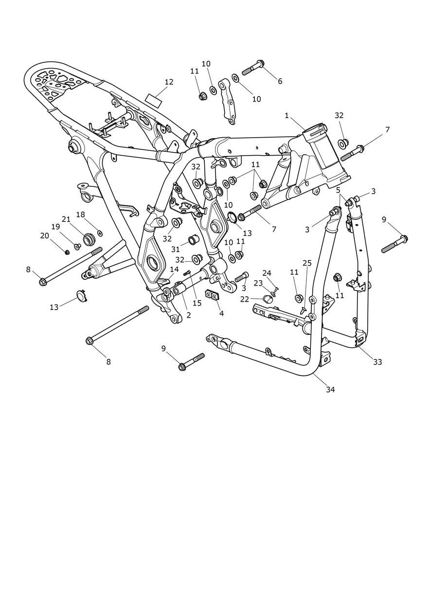 Main Frame Assembly exploded diagram