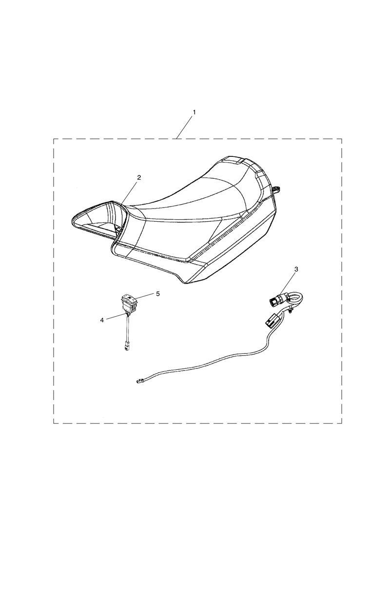 Seat, Rider, Heated Kit exploded diagram
