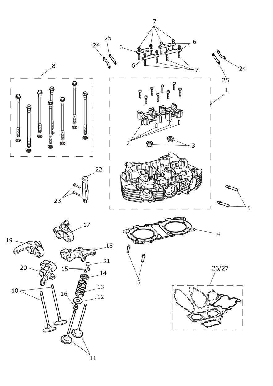 Cylinder Head & Valves exploded diagram