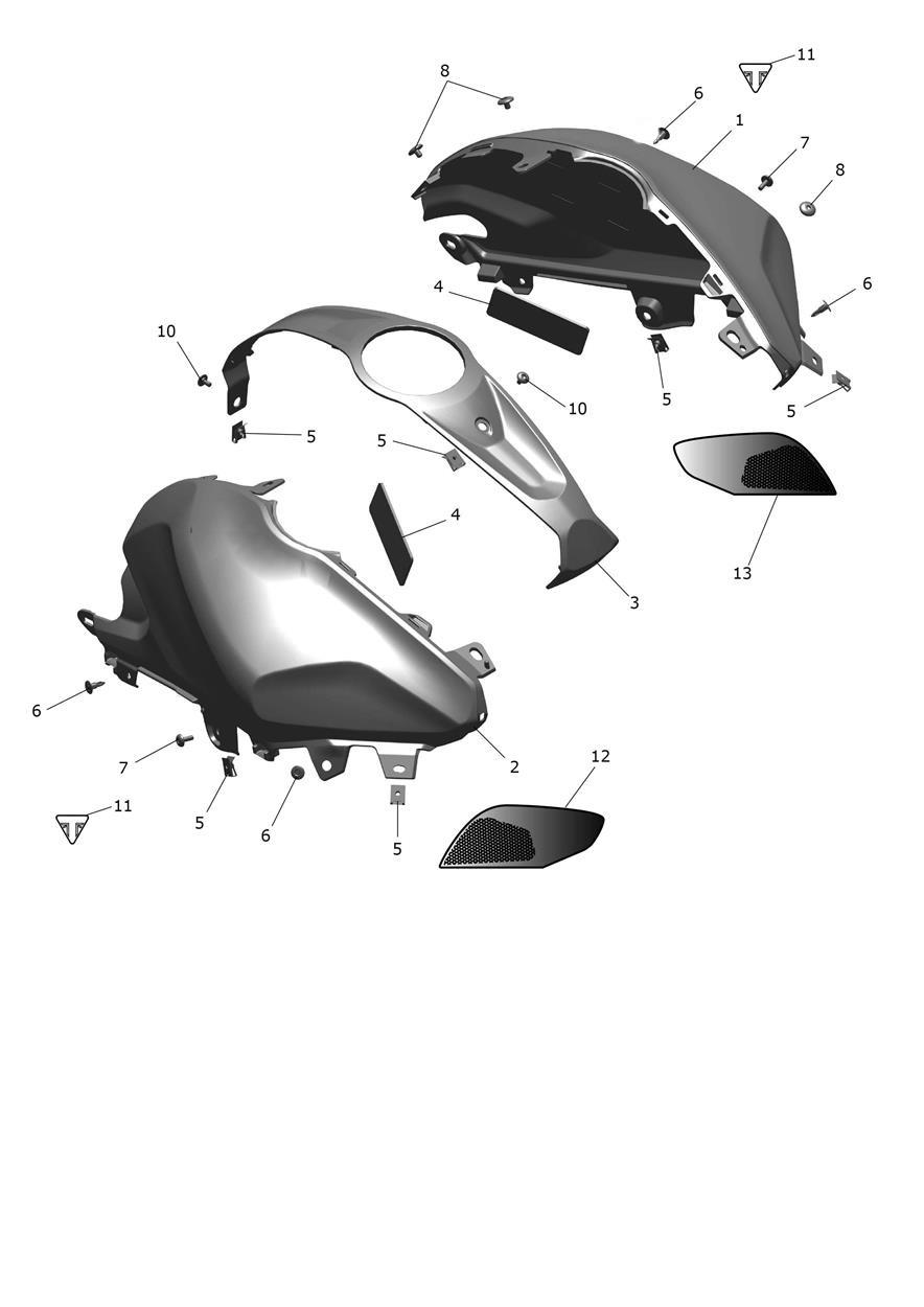 Fuel Tank Bodywork exploded diagram