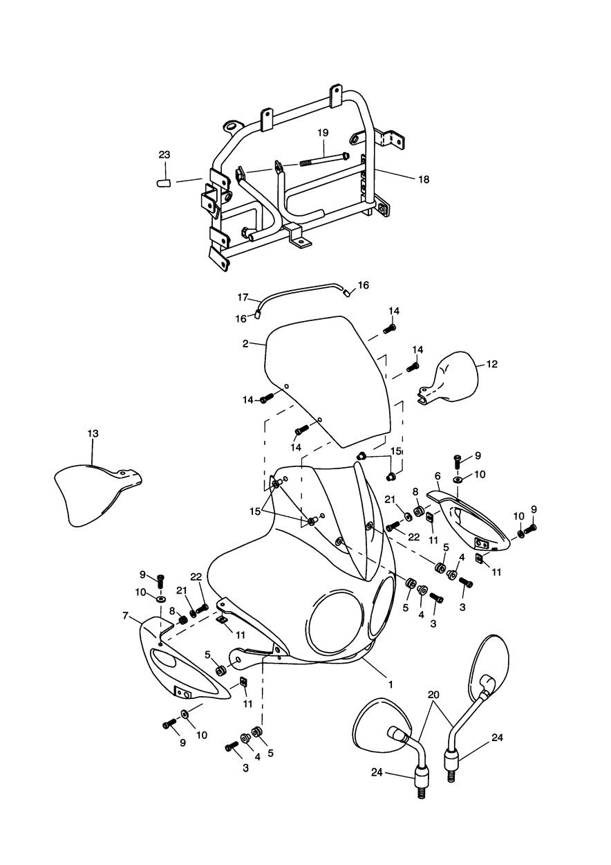 Bodywork - Cockpit exploded diagram