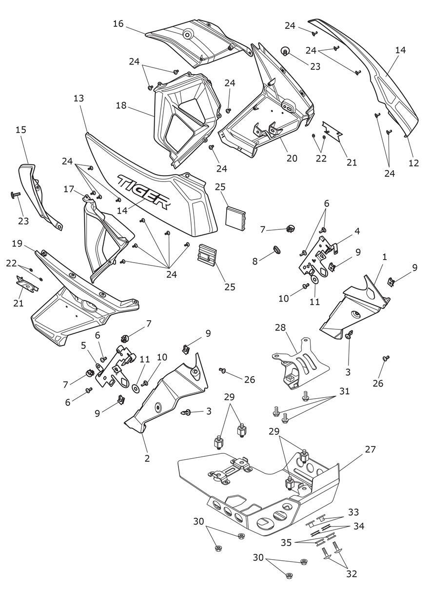 Fairings & Sumpguard exploded diagram