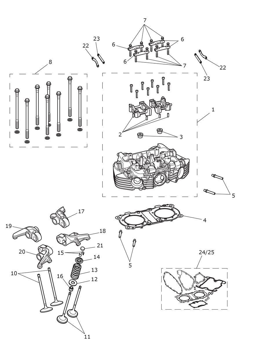 Cylinder Head & Valves exploded diagram