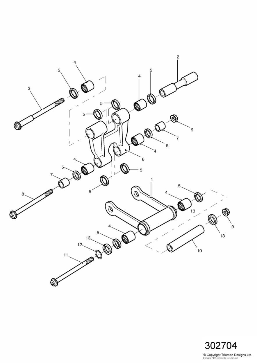 Rear Suspension Linkage exploded diagram