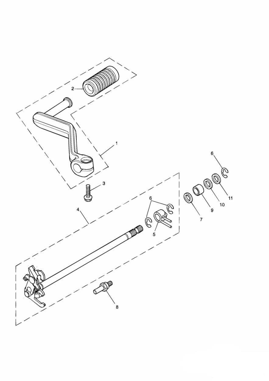 Gear Change Pedal exploded diagram