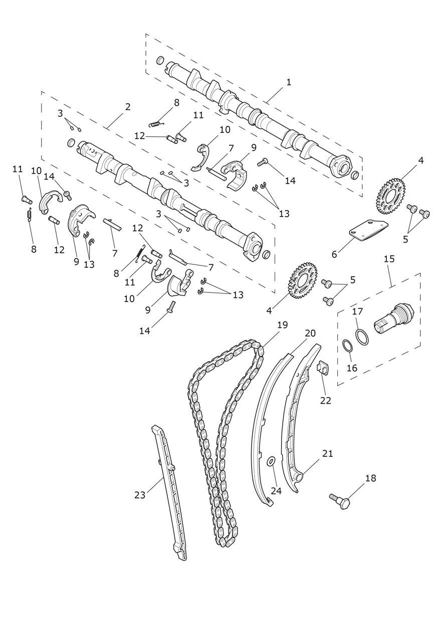 Camshaft & Camshaft Drive exploded diagram