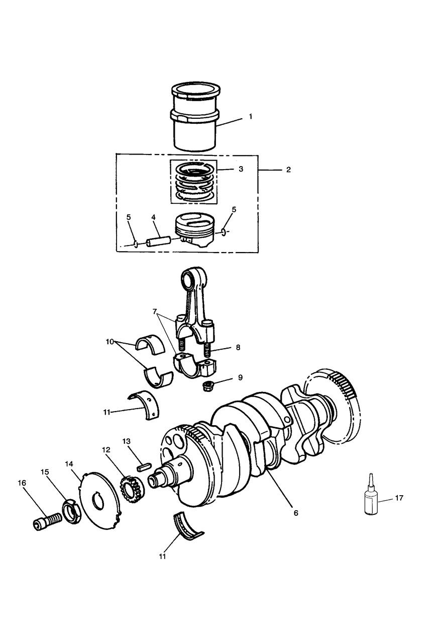 Pistons, Connecting Rods, Pistons & Liners - All variants exploded diagram