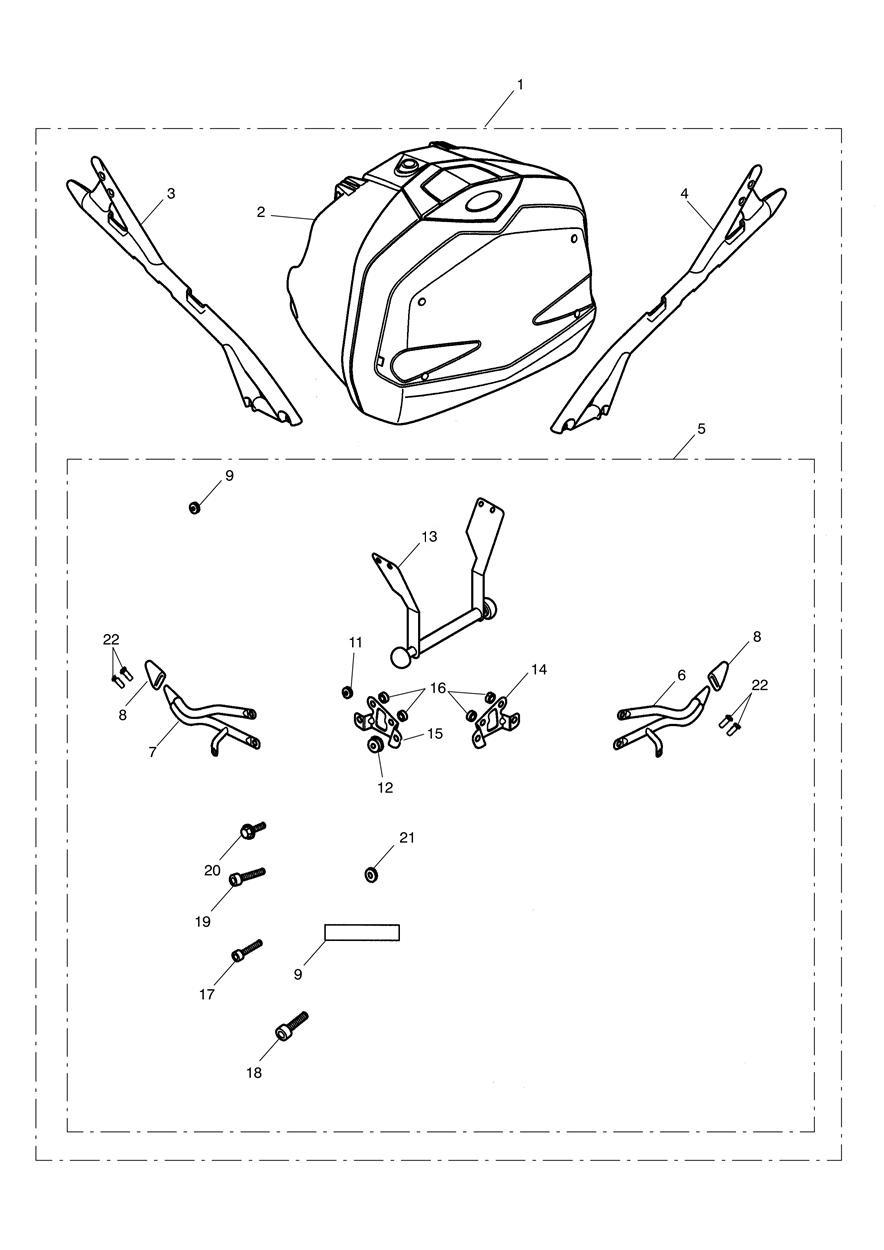 2 Box Pannier Kit exploded diagram