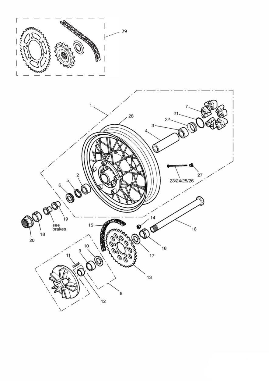 Rear Wheel/Final Drive exploded diagram
