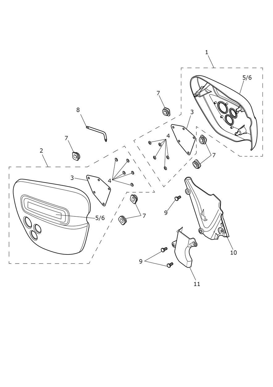 Side Fairing Panels exploded diagram
