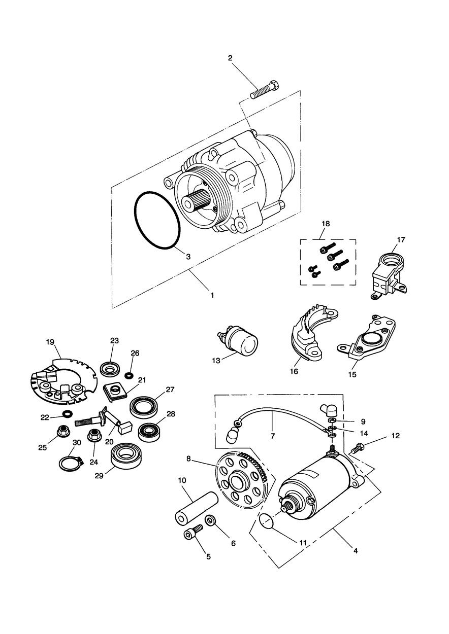 Alternator/Starter exploded diagram