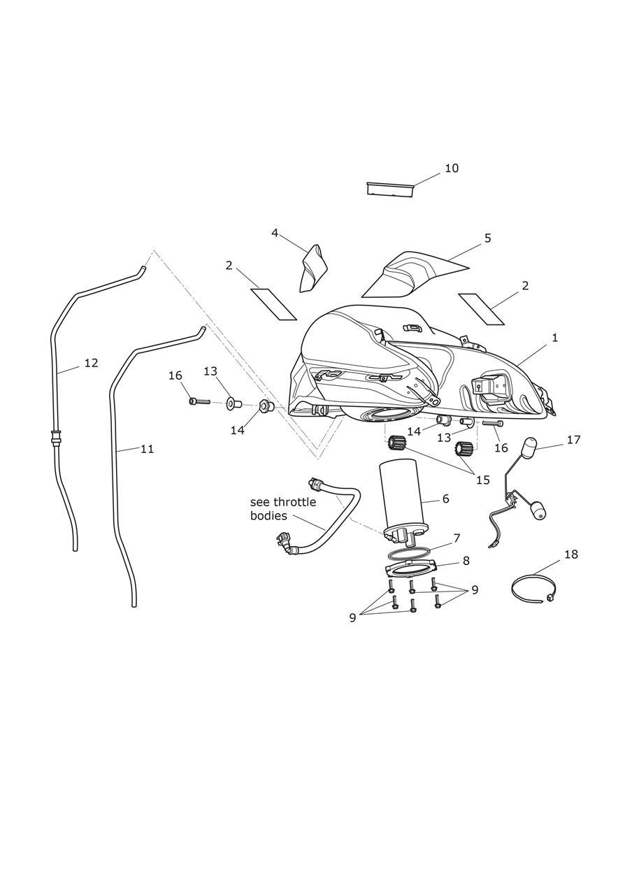 Fuel Tank, Fuel Pump & Fittings exploded diagram